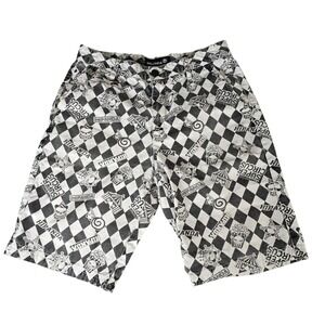 HiPanda Super‎ Circus Harajuku Checkerboard Shorts Men's Size S Black White